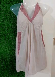 Clovia Sheer Floral Night Dress