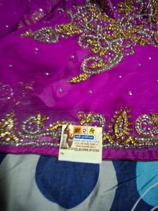 Elegant Purple Embellished Saree