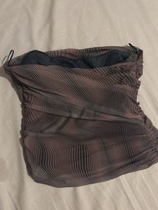 zara ruched corset style brown tube top
