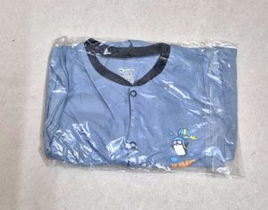 Firstcry Blue Baby Romper with Cute Penguin