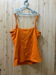Vibrant Orange Spaghetti Strap Tank Top