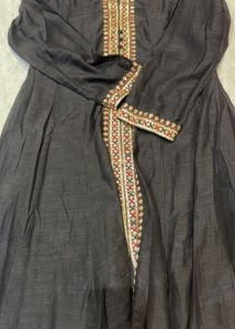 Elegant Embroidered Black Anarkali  Kurta
