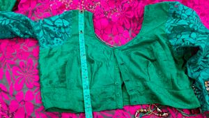 Stunning Pink and Green Embroidered Saree