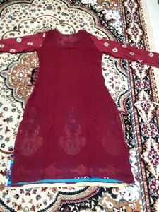 coffee brown Embroidered suit set