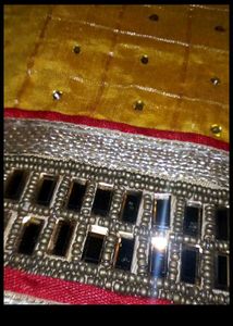 Yellow &amp; Red Embroidered kurta
