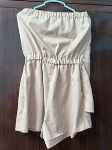 Beige Off Shoulder Dress