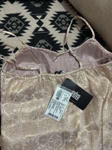 Peach Brocade Strappy Tunic
