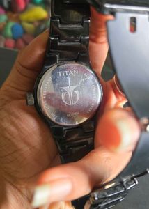 Titan Black Metal Watch
