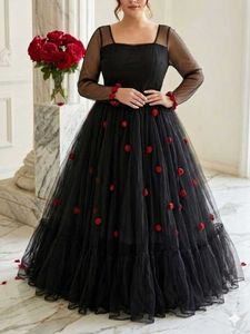 Elegant Black Floral Gown