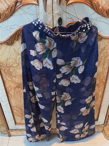 Navy Floral Print Kurta Set