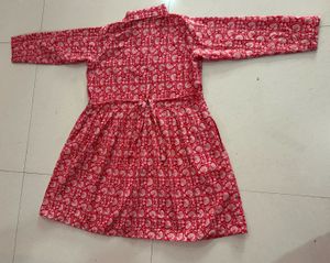 Chic Red Floral Print Shirt Dress
