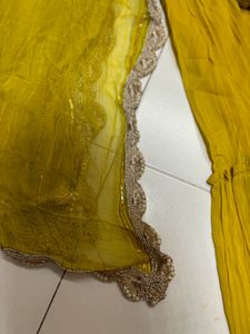 Yellow Embroidered Sharara Suit