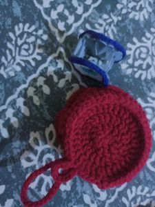 Handmade Crochet rose Flower coin pauch,(earbuds c