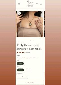 Leafy Affair Frilly Flower Lacey Days Necklace