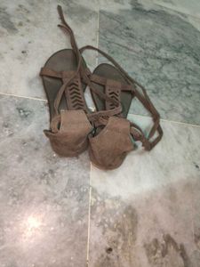 Stylish Lace-Up silver Sandals