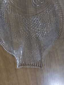 Large Glass Dinner Fish Shaped Serving Platter