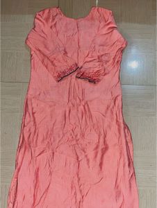 Elegant Peach Kurta with Embroidery