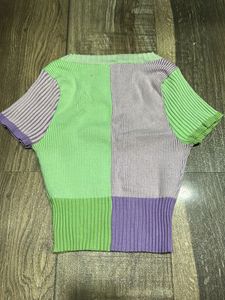 Color Block Knit Crop Top