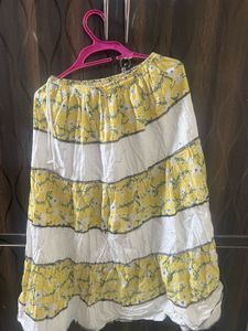 Boho Tiered Yellow Floral Skirt
