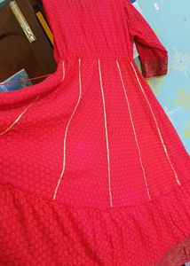 Beautiful Red Embroidered Kurta