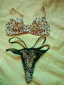 Forever 21 Leopard Print Lingerie Set