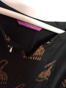 Stylish Black Kurta with Gold Print