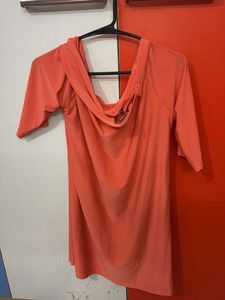 Chic Coral Off-Shoulder Top