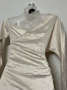 Pintresty Satin Ruched Mini Dress