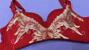 Red Bra with Embroidery