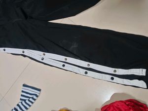 Side Button Pants, cut out pants