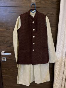Men's Ethnic Kurta Set with Nehru Jacket