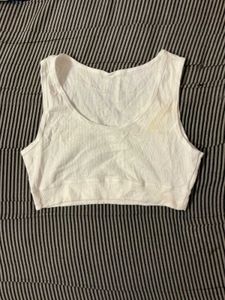 White Crop Tank Top