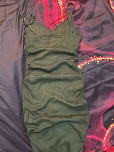 Olive Button-Down Midi Dress