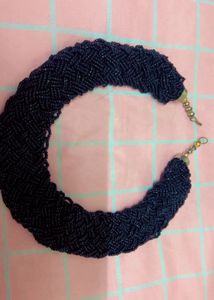 Black Beaded Statement Necklace