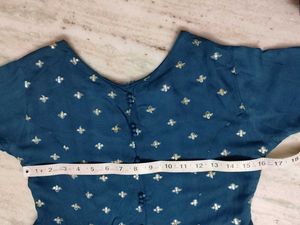 Elegant Teal Kurta with Golden Embellishments (two