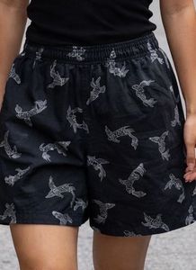 Fish Pattern Cotton Shorts