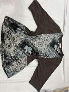 Boho Patchwork half Sleeve Tunic Top