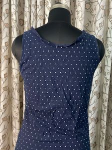 Navy Blue Polka Dot Tank Top