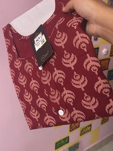Maroon Printed Kurta