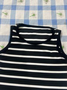 Black &amp; White Striped Tank Top