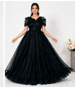 Elegant Black Tulle Gown
