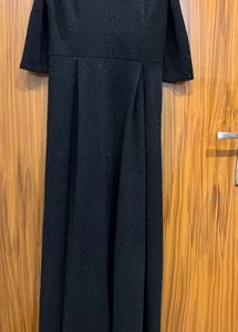 sparkly Chic Black Cold Shoulder Dress