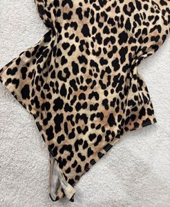 Leopard Print Halter Bodysuit