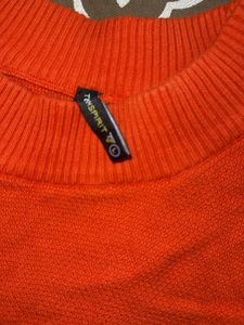 Orange &amp; White Striped Sweater