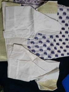 Elegant white and blue saree