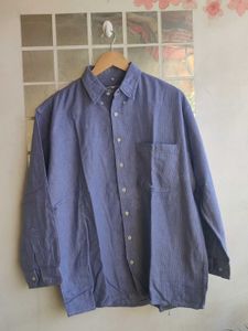 Men's Blue Striped Casual Shirt