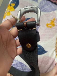 Genuine Leather Belt with Unique Buckle