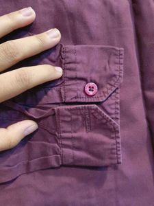 Maroon Mandarin Collar full sleeve Highlander shir