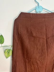 Brown Casual Skirt