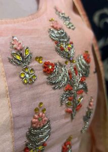 Peach Embroidered Salwar Kameez Set